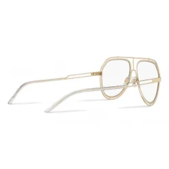 Dolce & Gabbana Eyewear Sunglasses & Eyewear-Dolce & Gabbana - Pilot Sunglasses with Metallic Profile - Shiny Light Gold Transparent - Dolce & Gabbana Eyewear - Avvenice