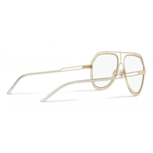 Dolce & Gabbana Eyewear Sunglasses & Eyewear-Dolce & Gabbana - Pilot Sunglasses with Metallic Profile - Shiny Light Gold Transparent - Dolce & Gabbana Eyewear - Avvenice