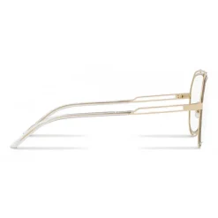 Dolce & Gabbana Eyewear Sunglasses & Eyewear-Dolce & Gabbana - Pilot Sunglasses with Metallic Profile - Shiny Light Gold Transparent - Dolce & Gabbana Eyewear - Avvenice