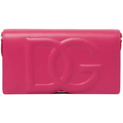 Dolce & Gabbana Bags-Dolce & Gabbana - Pink Phone Bag DG Logo - Dolce & Gabbana Exclusive Luxury Collection - Avvenice