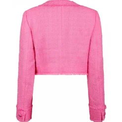 Dolce & Gabbana Jackets-Dolce & Gabbana - Pink Short Raschel Tweed Jacket - Dolce & Gabbana Exclusive Luxury Collection - Avvenice