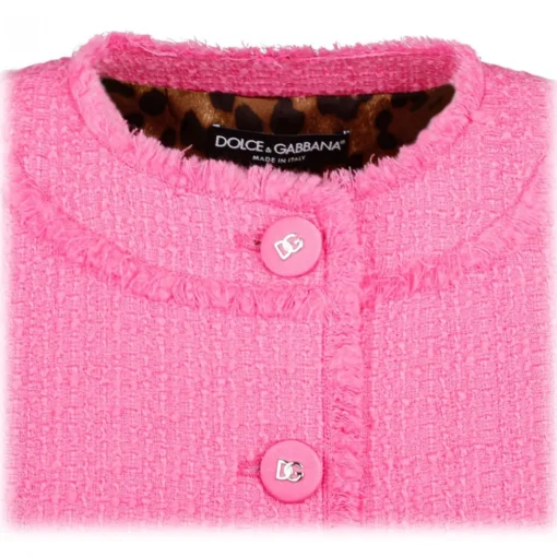 Dolce & Gabbana Jackets-Dolce & Gabbana - Pink Short Raschel Tweed Jacket - Dolce & Gabbana Exclusive Luxury Collection - Avvenice