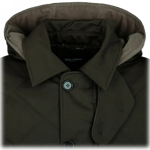 Dolce & Gabbana Jackets-Dolce & Gabbana - Quilted High-Neck Jacket with Hood - Dolce & Gabbana Exclusive Luxury Collection - Avvenice