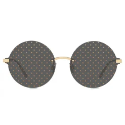 Dolce & Gabbana Eyewear Sunglasses & Eyewear-Dolce & Gabbana - Round Sunglasses Plaque Logo - Gold - Dolce & Gabbana Eyewear - Avvenice