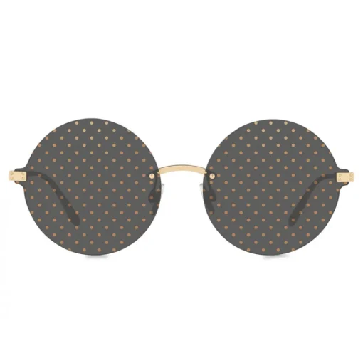 Dolce & Gabbana Eyewear Sunglasses & Eyewear-Dolce & Gabbana - Round Sunglasses Plaque Logo - Gold - Dolce & Gabbana Eyewear - Avvenice