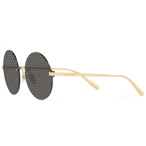 Dolce & Gabbana Eyewear Sunglasses & Eyewear-Dolce & Gabbana - Round Sunglasses Plaque Logo - Gold - Dolce & Gabbana Eyewear - Avvenice