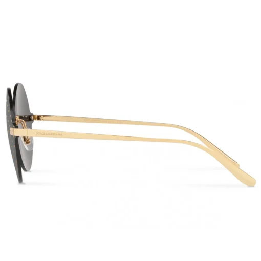Dolce & Gabbana Eyewear Sunglasses & Eyewear-Dolce & Gabbana - Round Sunglasses Plaque Logo - Gold - Dolce & Gabbana Eyewear - Avvenice