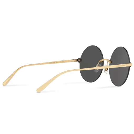 Dolce & Gabbana Eyewear Sunglasses & Eyewear-Dolce & Gabbana - Round Sunglasses Plaque Logo - Gold - Dolce & Gabbana Eyewear - Avvenice