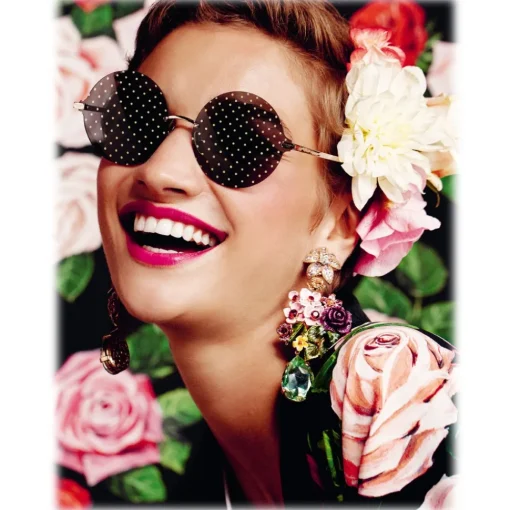 Dolce & Gabbana Eyewear Sunglasses & Eyewear-Dolce & Gabbana - Round Sunglasses Plaque Logo - Gold - Dolce & Gabbana Eyewear - Avvenice