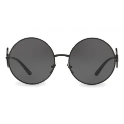 Dolce & Gabbana Eyewear Sunglasses & Eyewear-Dolce & Gabbana - Round Metal Sunglasses with DG Detail - Brilliant Black - Dolce & Gabbana Eyewear - Avvenice