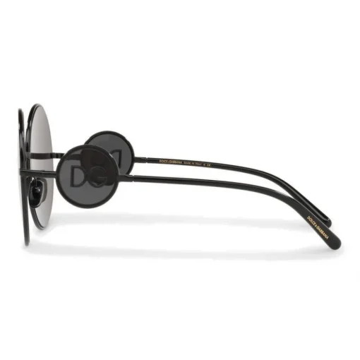 Dolce & Gabbana Eyewear Sunglasses & Eyewear-Dolce & Gabbana - Round Metal Sunglasses with DG Detail - Brilliant Black - Dolce & Gabbana Eyewear - Avvenice