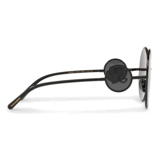 Dolce & Gabbana Eyewear Sunglasses & Eyewear-Dolce & Gabbana - Round Metal Sunglasses with DG Detail - Brilliant Black - Dolce & Gabbana Eyewear - Avvenice