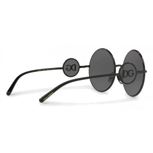 Dolce & Gabbana Eyewear Sunglasses & Eyewear-Dolce & Gabbana - Round Metal Sunglasses with DG Detail - Brilliant Black - Dolce & Gabbana Eyewear - Avvenice