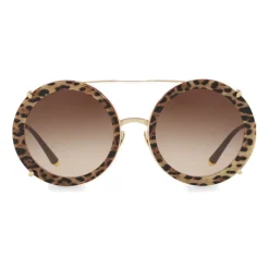 Dolce & Gabbana Eyewear Sunglasses & Eyewear-Dolce & Gabbana - Round Gold Metal Sunglasses with Clip On Leo - Dolce & Gabbana Eyewear - Avvenice