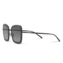 Dolce & Gabbana Eyewear Sunglasses & Eyewear-Dolce & Gabbana - Square Devotion Sunglasses with Lace - Black - Dolce & Gabbana Eyewear - Avvenice