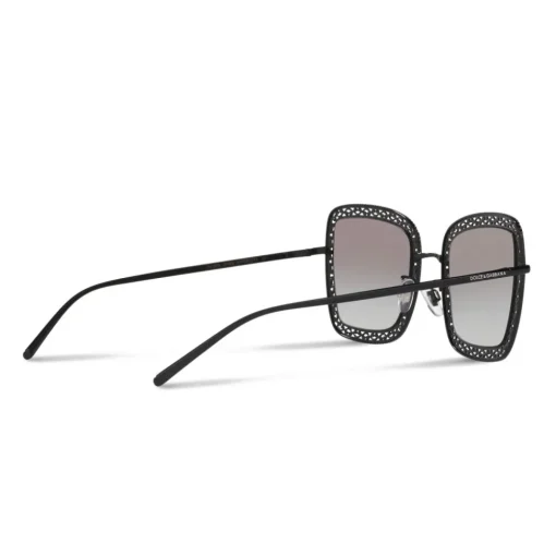 Dolce & Gabbana Eyewear Sunglasses & Eyewear-Dolce & Gabbana - Square Devotion Sunglasses with Lace - Black - Dolce & Gabbana Eyewear - Avvenice
