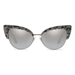 Dolce & Gabbana Eyewear Sunglasses & Eyewear-Dolce & Gabbana - Sunglasses Cat-Eye in Acetate - Leo with Silver Glitter - Dolce & Gabbana Eyewear - Avvenice
