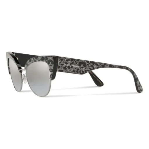 Dolce & Gabbana Eyewear Sunglasses & Eyewear-Dolce & Gabbana - Sunglasses Cat-Eye in Acetate - Leo with Silver Glitter - Dolce & Gabbana Eyewear - Avvenice