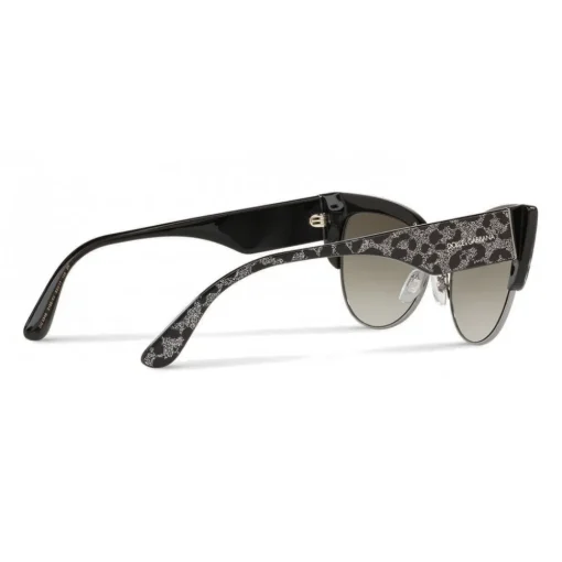 Dolce & Gabbana Eyewear Sunglasses & Eyewear-Dolce & Gabbana - Sunglasses Cat-Eye in Acetate - Leo with Silver Glitter - Dolce & Gabbana Eyewear - Avvenice