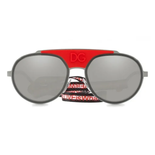 Dolce & Gabbana Eyewear Sunglasses & Eyewear-Dolce & Gabbana - Sunglasses in Metal with Fabric Band - Red - Dolce & Gabbana Eyewear - Avvenice