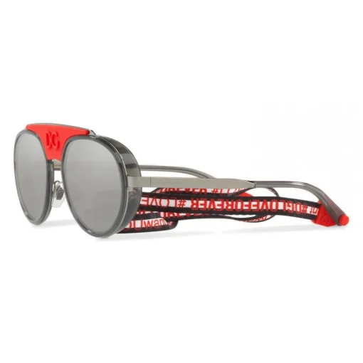 Dolce & Gabbana Eyewear Sunglasses & Eyewear-Dolce & Gabbana - Sunglasses in Metal with Fabric Band - Red - Dolce & Gabbana Eyewear - Avvenice
