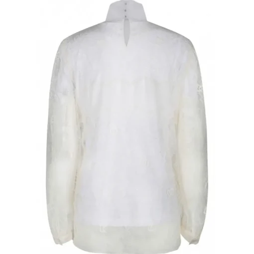 Dolce & Gabbana Shirts-Dolce & Gabbana - White Sheer Lace Blouse - Dolce & Gabbana Exclusive Luxury Collection - Avvenice