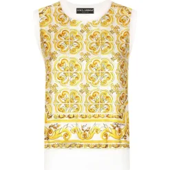 Dolce & Gabbana Tops-Dolce & Gabbana - Women's Top in Yellow - Dolce & Gabbana Exclusive Luxury Collection - Avvenice