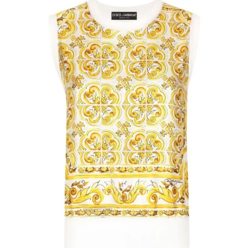 Dolce & Gabbana Tops-Dolce & Gabbana - Women's Top in Yellow - Dolce & Gabbana Exclusive Luxury Collection - Avvenice