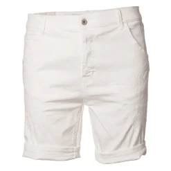 Dondup Trousers-- Bermuda in Ripped Denim - White - Trousers - Luxury Exclusive Collection - Avvenice