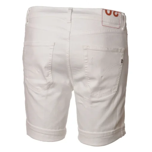 Dondup Trousers-- Bermuda in Ripped Denim - White - Trousers - Luxury Exclusive Collection - Avvenice