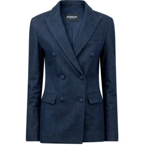 Dondup Jackets-- Denim Double-Breasted Jacket - Blue - Jacket - Luxury Exclusive Collection - Avvenice