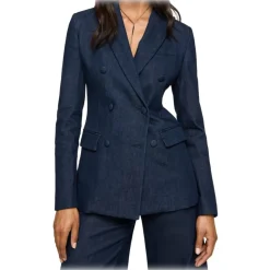 Dondup Jackets-- Denim Double-Breasted Jacket - Blue - Jacket - Luxury Exclusive Collection - Avvenice