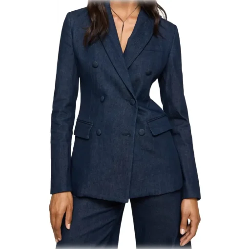 Dondup Jackets-- Denim Double-Breasted Jacket - Blue - Jacket - Luxury Exclusive Collection - Avvenice