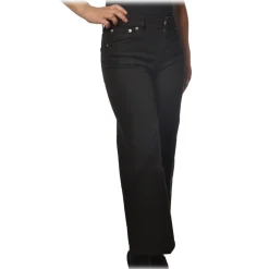 Dondup Trousers-- Five Pockets Jeans Wide Leg - Black - Trousers - Luxury Exclusive Collection - Avvenice