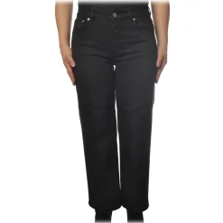 Dondup Trousers-- Five Pockets Jeans Wide Leg - Black - Trousers - Luxury Exclusive Collection - Avvenice