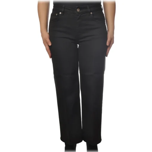 Dondup Trousers-- Five Pockets Jeans Wide Leg - Black - Trousers - Luxury Exclusive Collection - Avvenice