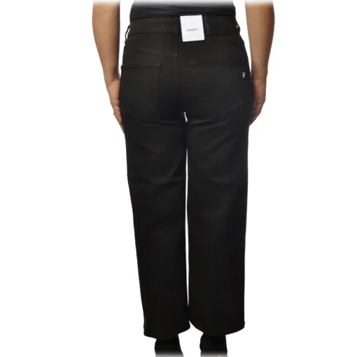 Dondup Trousers-- Five Pockets Jeans Wide Leg - Black - Trousers - Luxury Exclusive Collection - Avvenice