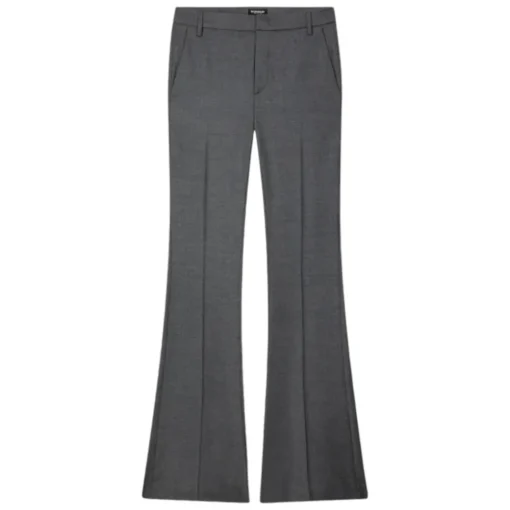 Dondup Trousers-- Flannel Chino Bootcut Trousers - Grey - Trousers - Luxury Exclusive Collection - Avvenice