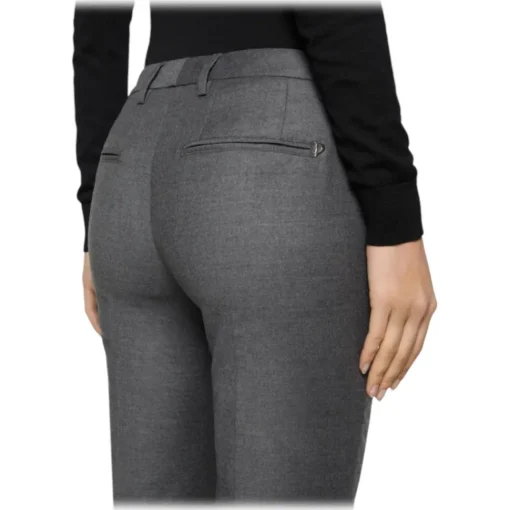 Dondup Trousers-- Flannel Chino Bootcut Trousers - Grey - Trousers - Luxury Exclusive Collection - Avvenice