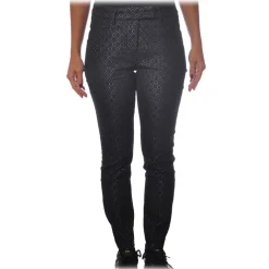 Dondup Trousers-- Geometric Pattern Trousers - Black - Trousers - Luxury Exclusive Collection - Avvenice