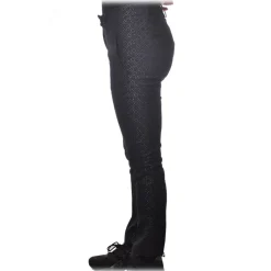 Dondup Trousers-- Geometric Pattern Trousers - Black - Trousers - Luxury Exclusive Collection - Avvenice