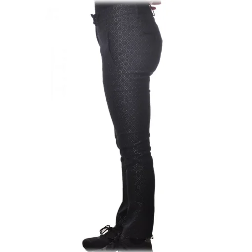 Dondup Trousers-- Geometric Pattern Trousers - Black - Trousers - Luxury Exclusive Collection - Avvenice