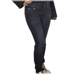 Dondup Trousers-- High-Waisted Jeans Model Monroe - Blue Denim - Trousers - Luxury Exclusive Collection - Avvenice