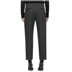 Dondup Trousers-- Jewel Button Loose Trousers - Grey - Trousers - Luxury Exclusive Collection - Avvenice