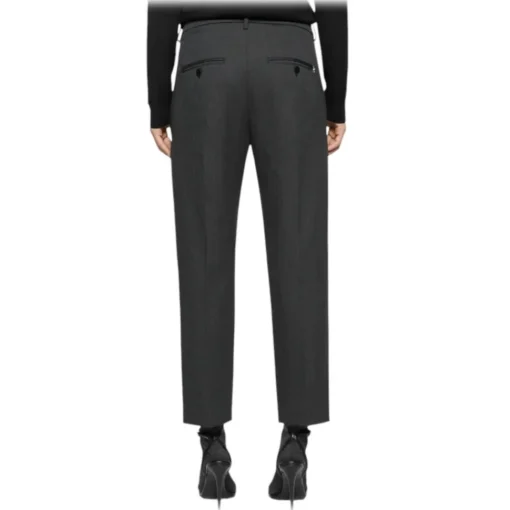 Dondup Trousers-- Jewel Button Loose Trousers - Grey - Trousers - Luxury Exclusive Collection - Avvenice