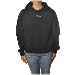 Dondup Sweatshirts-- Long-Sleeved Short Hoodie with Logo - Black - Sweatshirt - Luxury Exclusive Collection - Avvenice