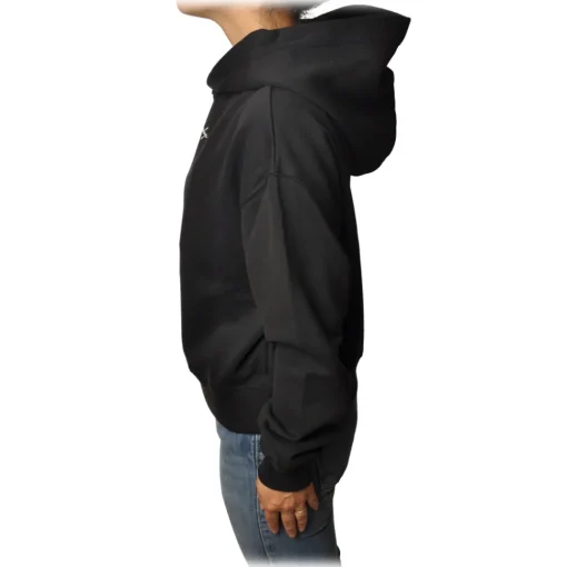 Dondup Sweatshirts-- Long-Sleeved Short Hoodie with Logo - Black - Sweatshirt - Luxury Exclusive Collection - Avvenice