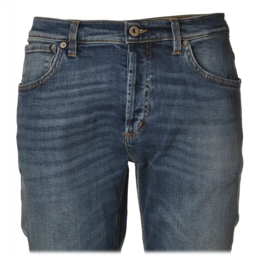 Dondup Trousers-- Low Crotch Jeans Washed Denim Canvas - Dark Denim - Trousers - Luxury Exclusive Collection - Avvenice