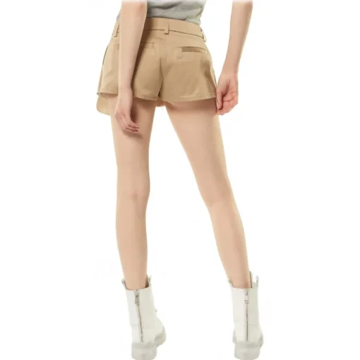 Dondup Skirts-- Low Waist Short Short Skirt - Beige - Skirt - Luxury Exclusive Collection - Avvenice