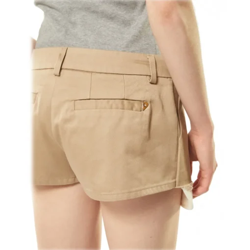 Dondup Skirts-- Low Waist Short Short Skirt - Beige - Skirt - Luxury Exclusive Collection - Avvenice
